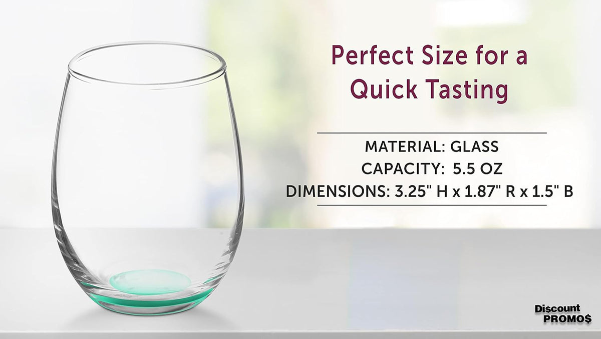 DISCOUNT PROMOS Stemless Wine Glasses by ARC 5.5 oz. Set of 12, Bulk Pack - Perfect for Hotel, Bar