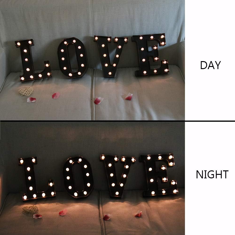 Light Up Black Alphabet Marquee Letters Sign LED Marquee Number Lights Sign for Night Light Home