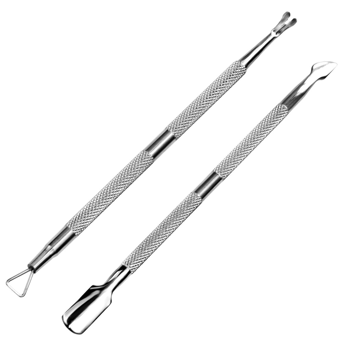 Professional Cuticle Pusher and Cutter, Cuticle Trimmer & Cuticle Remover, 2-Piece Manicure Tools