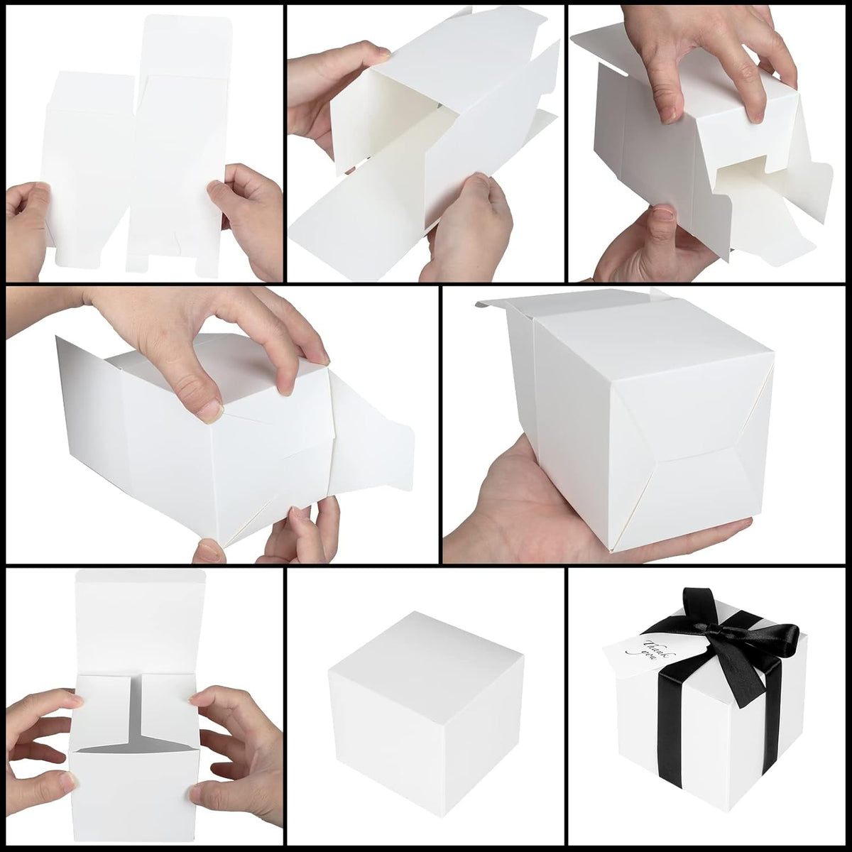 50 Pack Small Gift Boxes, 2x2x2 Favor Boxes White Paper Gift Boxes with Lids for Presents