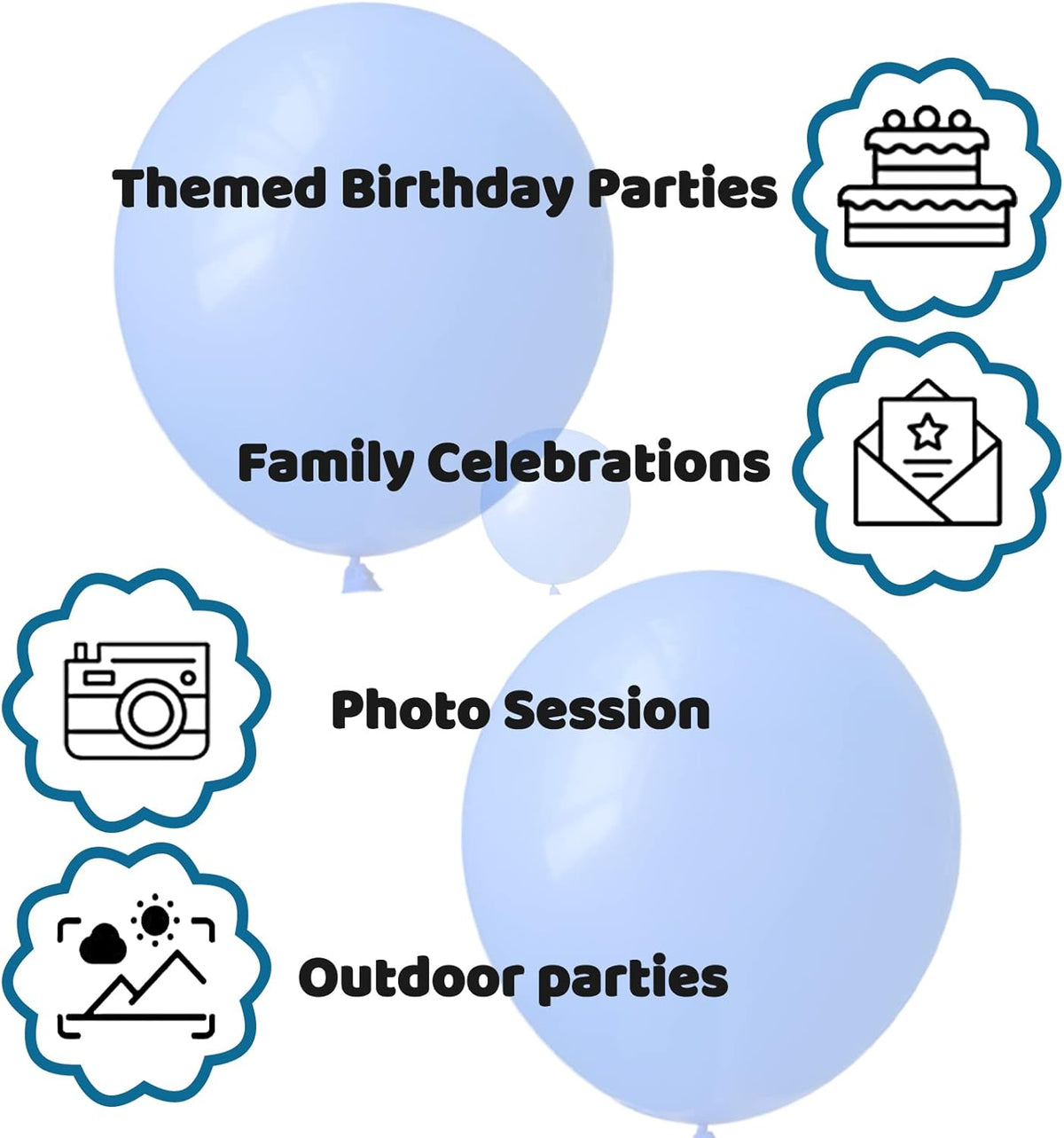 110pcs Blue Balloon 12 inch, Blue Latex Balloon for Birthday Party Baby Shower Wedding(with 2