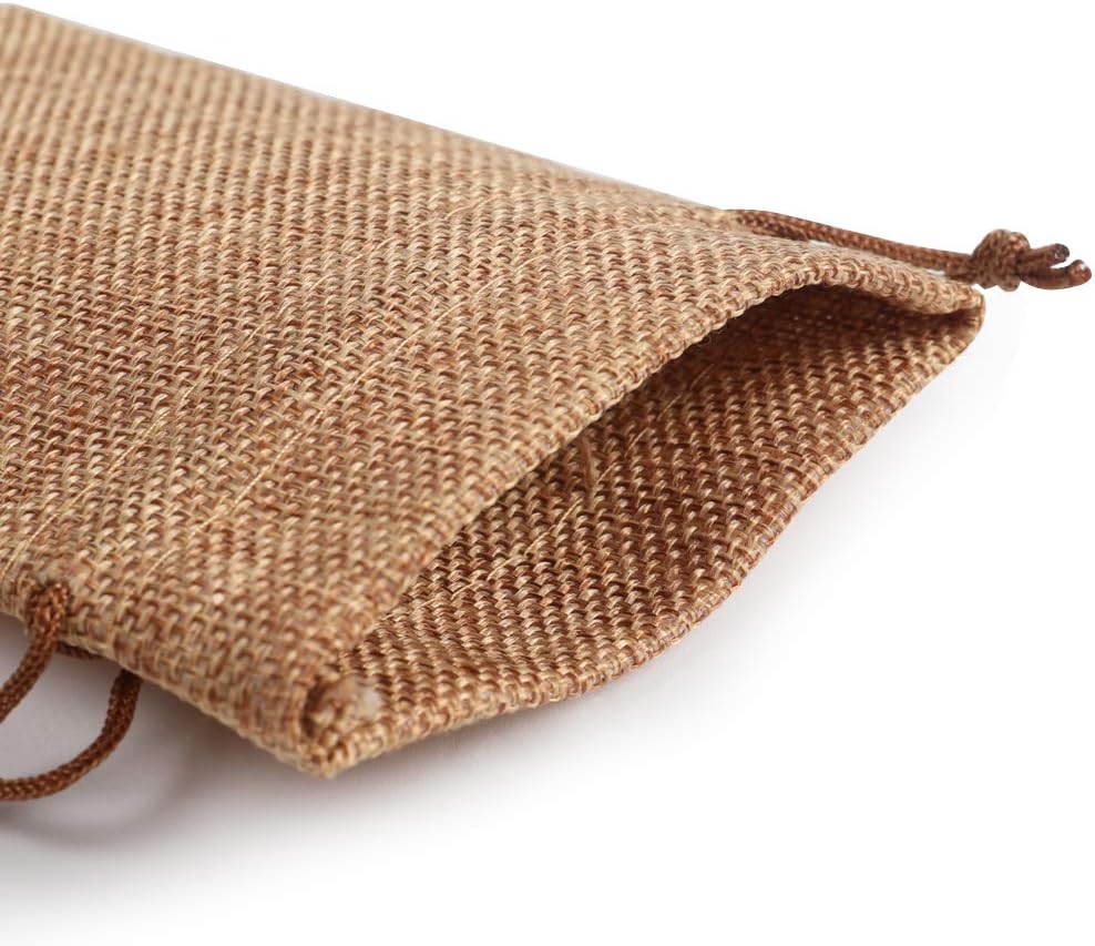 Lucky Monet 25/50/100PCS Burlap Gift Bags Wedding Hessian Jute Bags Linen Jewelry Pouches with