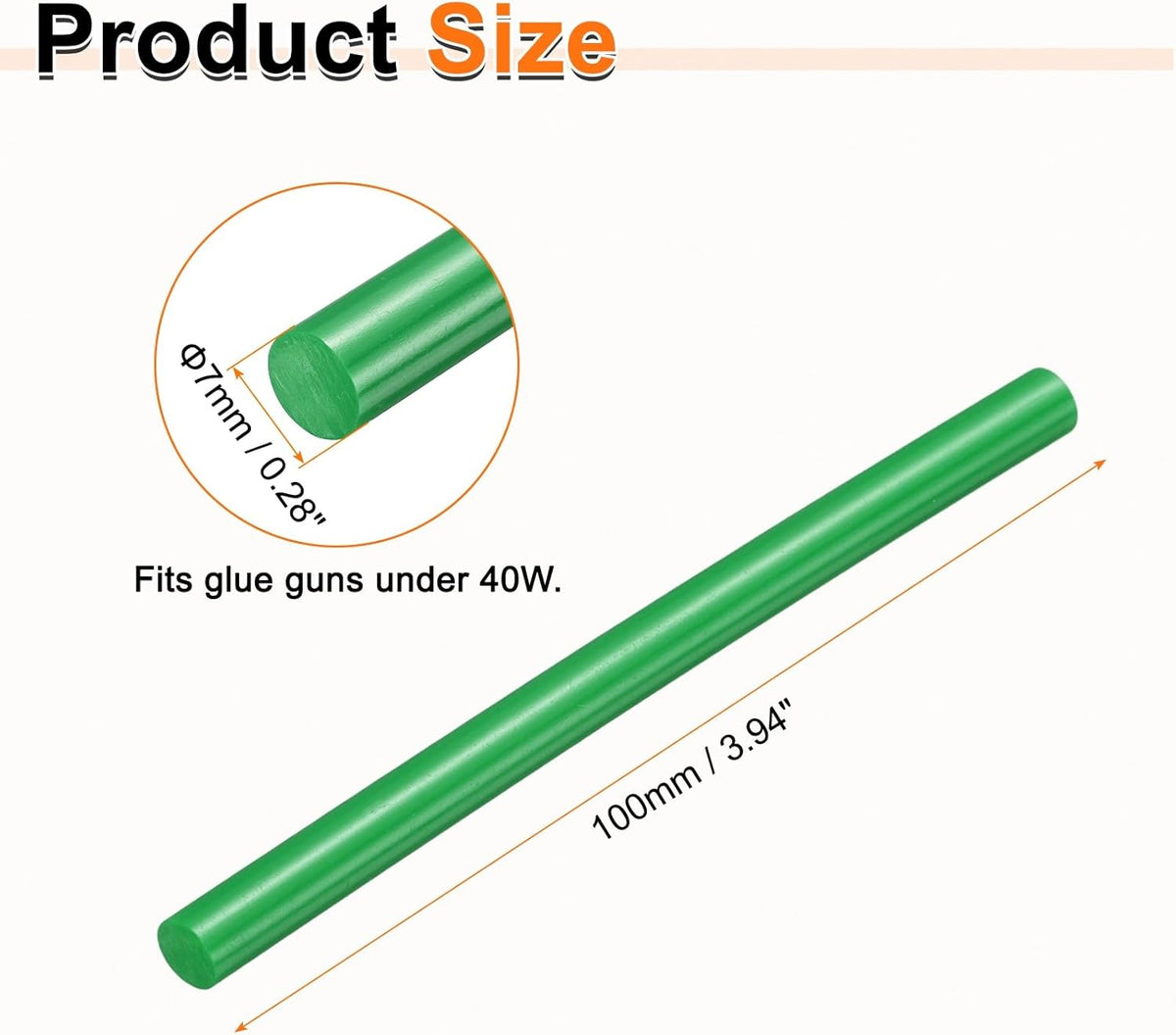 HARFINGTON 10pcs Hot Glue Sticks 0.28" Dia x 3.94" Long EVA Mini Hot Melt Adhesive Glue Stick for