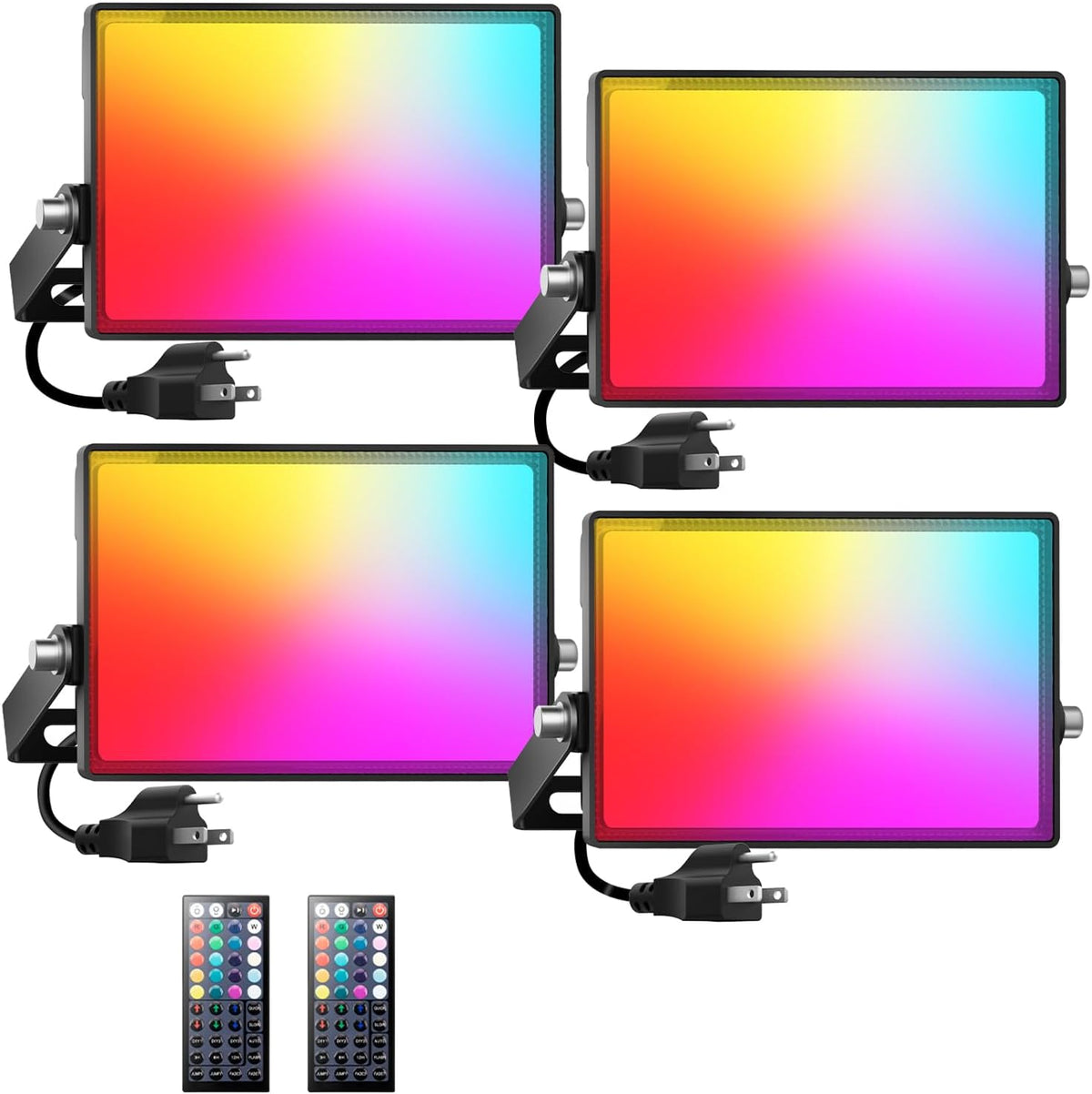 Onforu LED Flood Light Outdoor 800W Equivalent, 100W Color Changing RGBW Floodlight with Remote