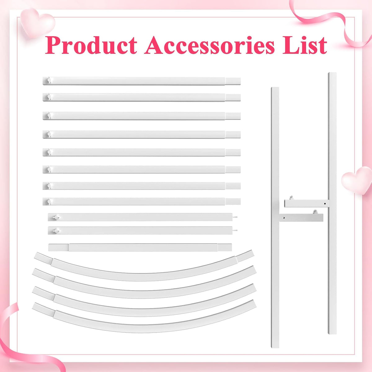 Wokceer Wedding Arch Backdrop Stand 6.6 FT White Metal Arch Chiara Backdrop Stand for Wedding