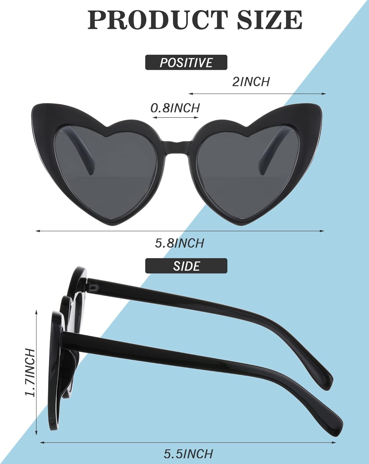 Flutesan 20 Pairs Retro Heart Sunglasses Vintage Cat Eye Heart Glasses Women Bachelorette Bride