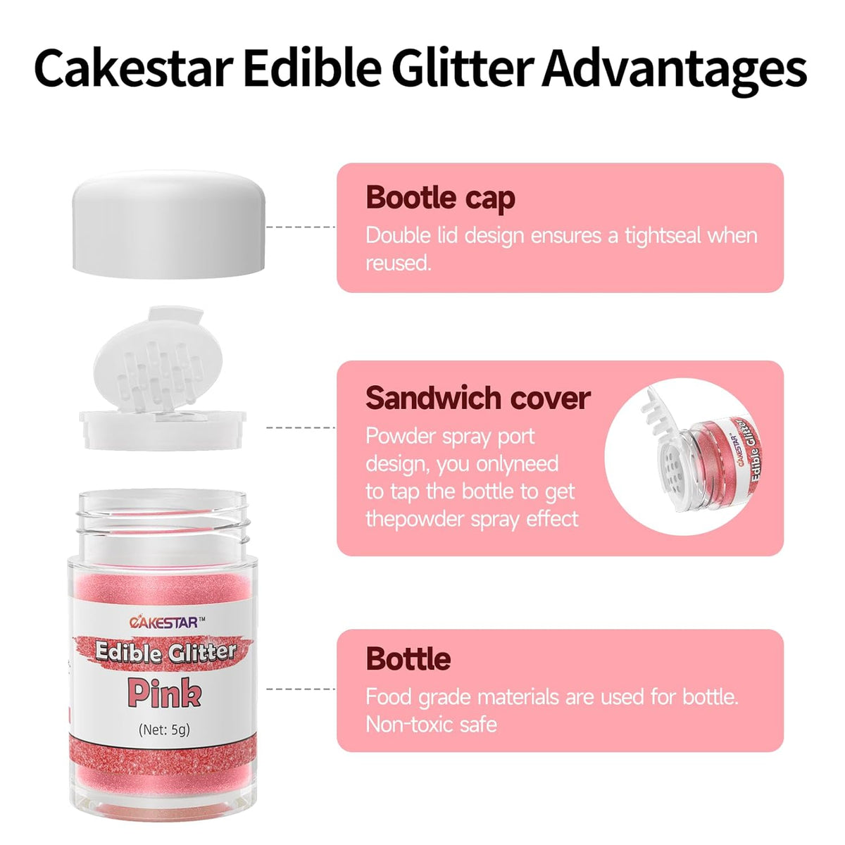 Edible Glitter for Cocktails, 10 Colors Easter Decorations Luster Dust Edible, Food Grade Shimmer