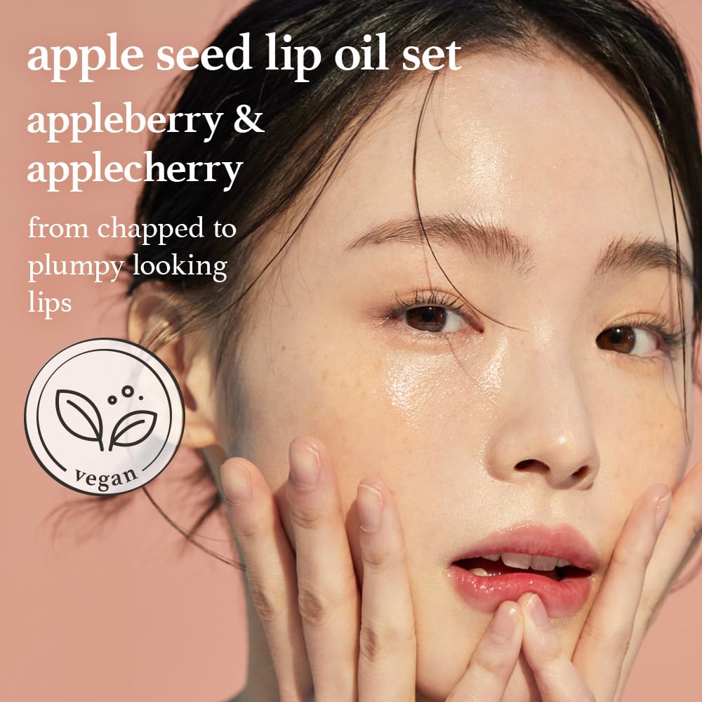 NOONI Korean Lip Oil Set - Appleberry & Applecherry | Long-Lasting, Moisturizing, Plumping