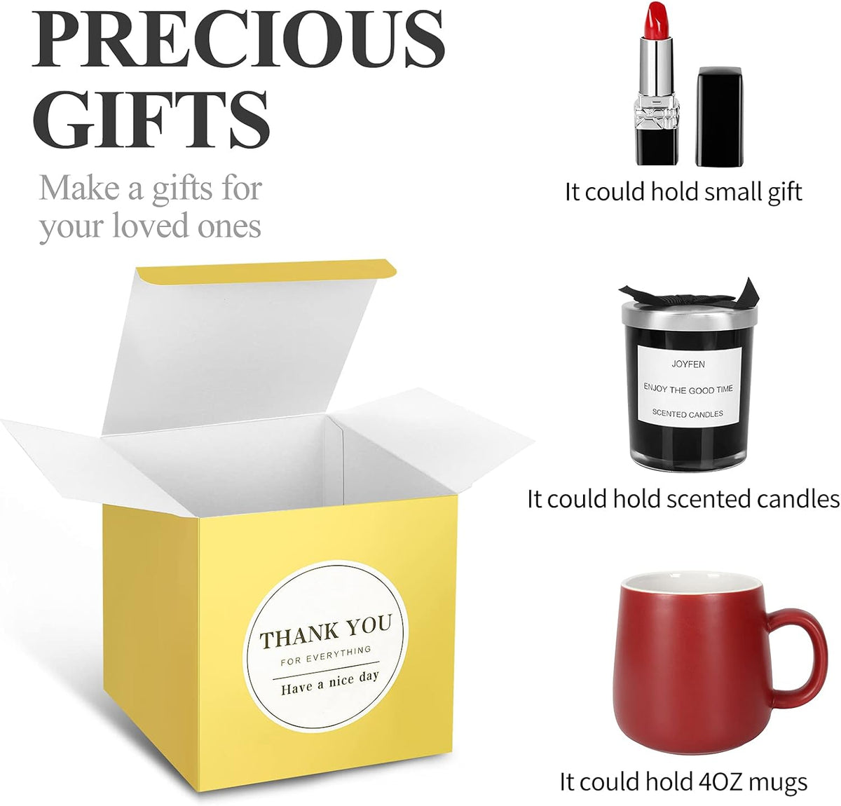 COTOPHER Small Gift Boxes 100 Pack 4x4x4 inches Pink Gift Boxes with Lids for Gifts, Crafting