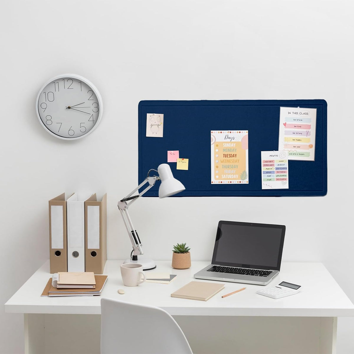 Bulletin Board, 35 x 17 1/2 inches Felt Board - Decorative Pin Board, Cork Board Alternative for