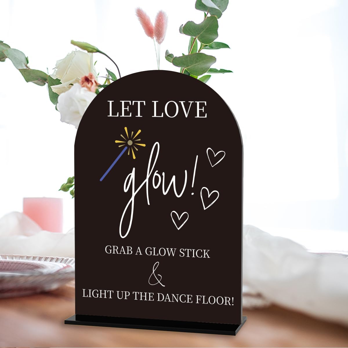 Wedding Glow Sticks Sign, Light Up Dance Floor Desk Decor, Wedding Dance Floor for Engagement