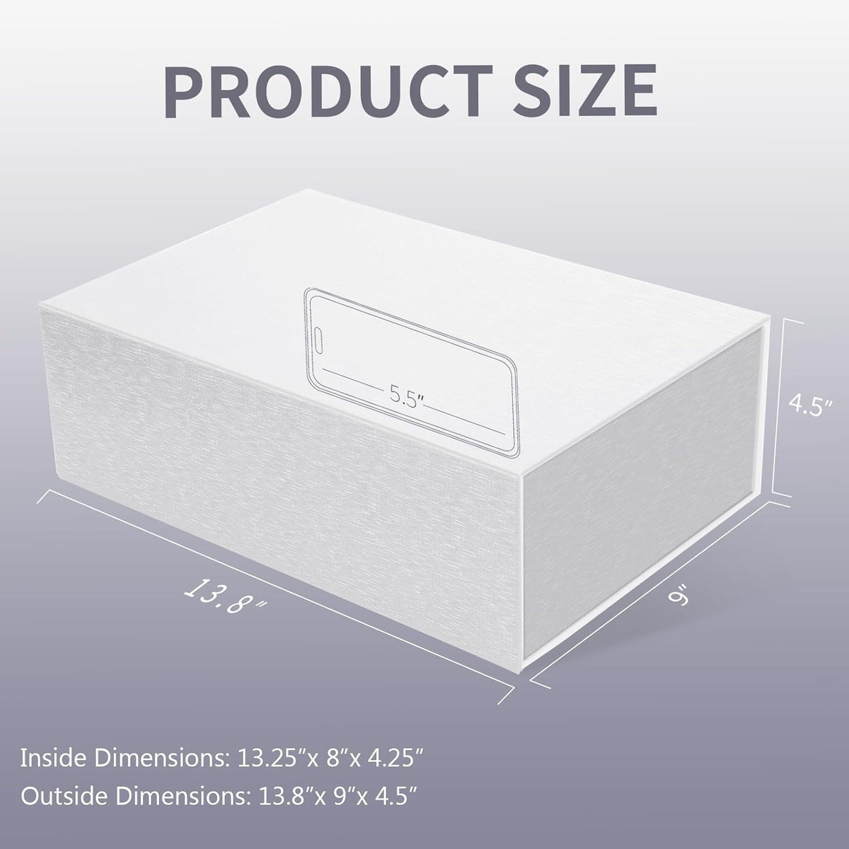 Large White Gift Box,13.75"x9"x4.5", Gift Boxes with Magnetic Lids for Presents Closure Gift