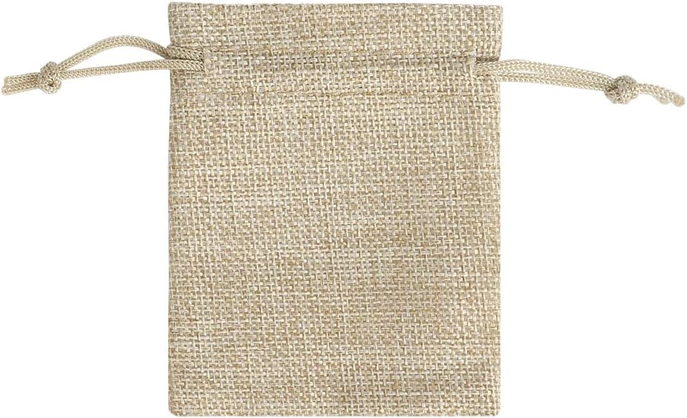Lucky Monet 25/50/100PCS Burlap Gift Bags Wedding Hessian Jute Bags Linen Jewelry Pouches with