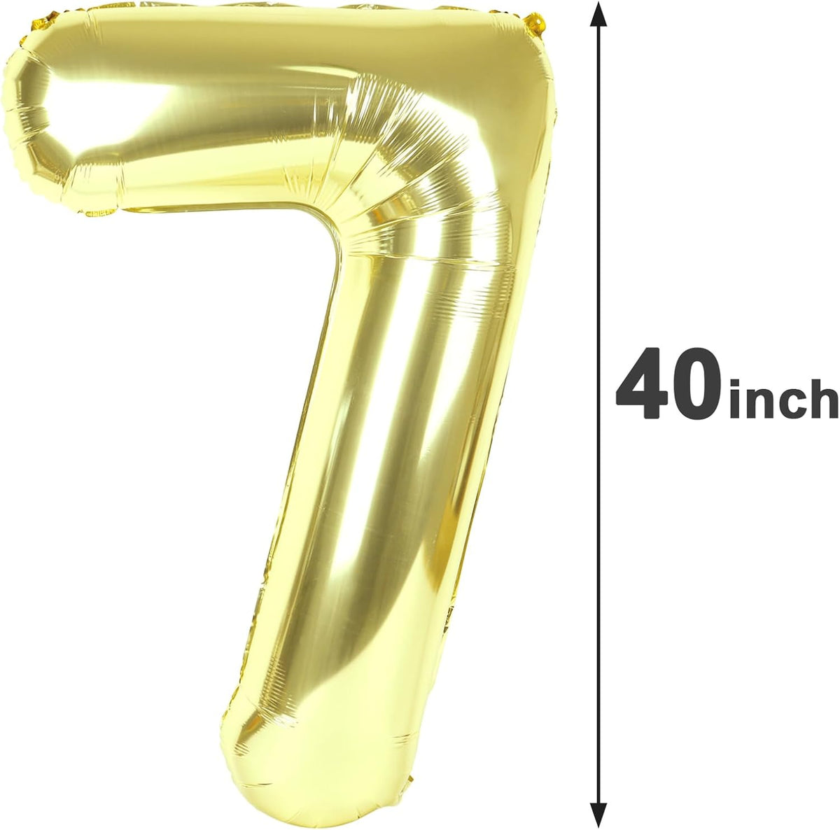 Champagne Gold Number 7 Birthday Balloon 40 Inch, Digital Balloons for 7 17 27 70 77 Party