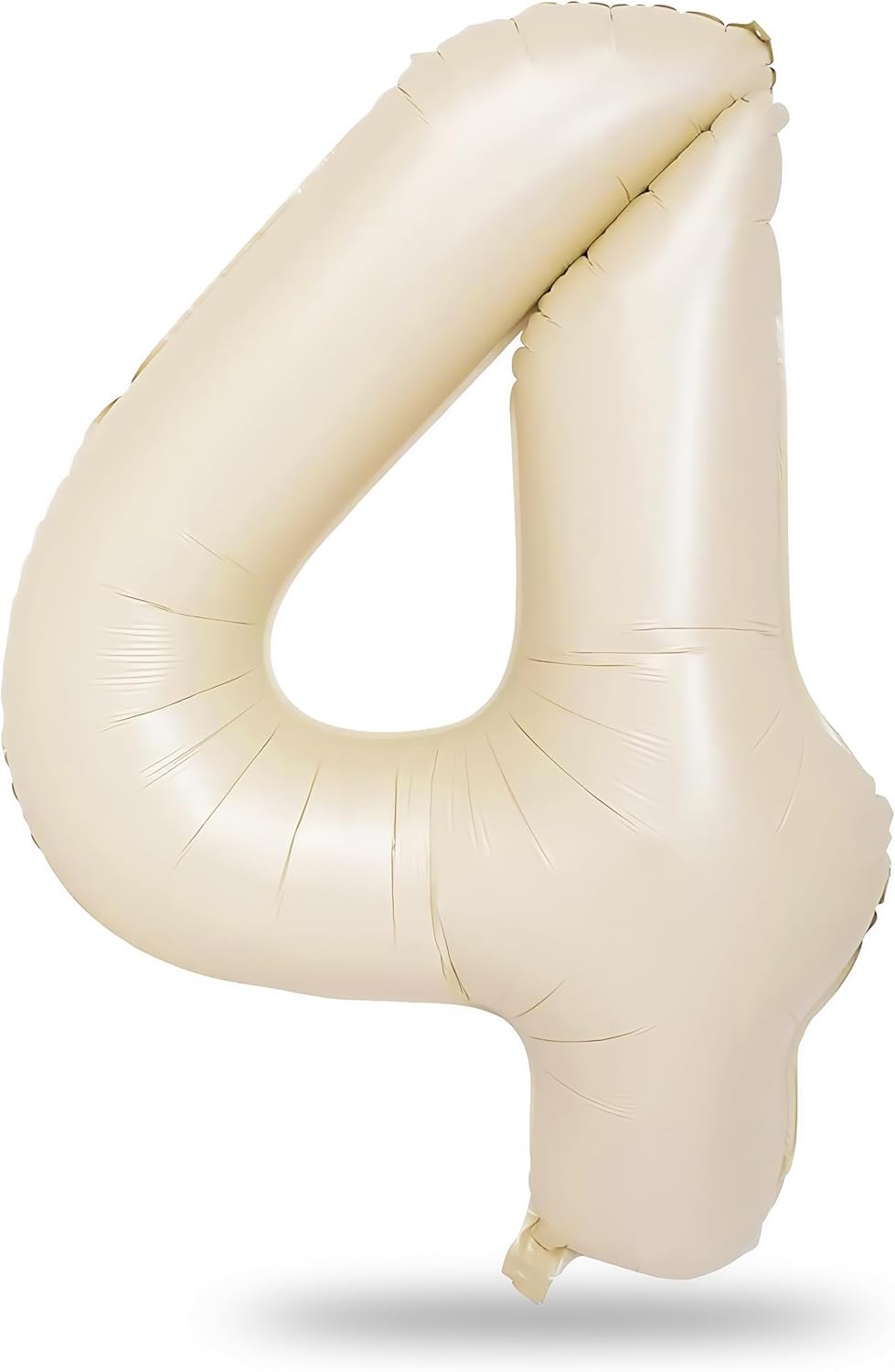 Cream 4 Balloons, 40 Inch Large Beige Foil Number Balloons Set 0-9, Self Inflating White Sand