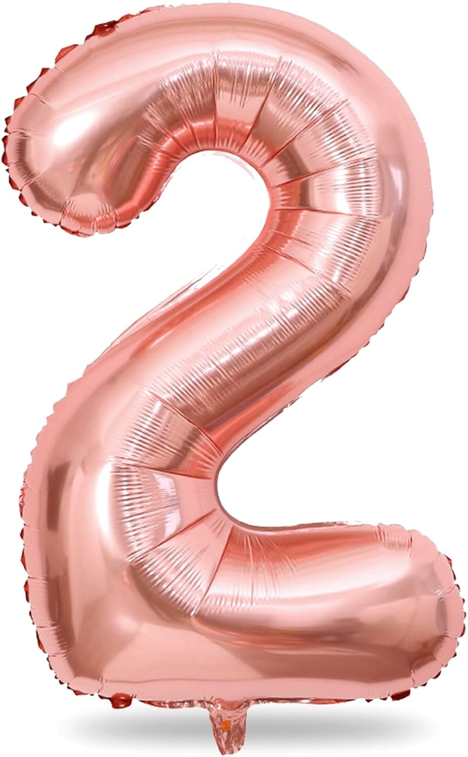 40 Inch Rose Gold Foil Balloon Number 2, Large Self Inflating Number Balloons 0-9 Digital Helium