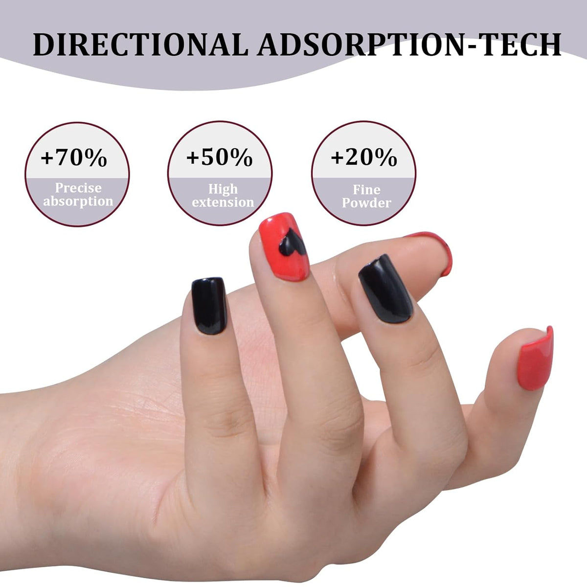 12 Pcs Dip Powder Nail Kit Starter, 6 Colors Red Black White Dipping Powder Kit With Base & Top