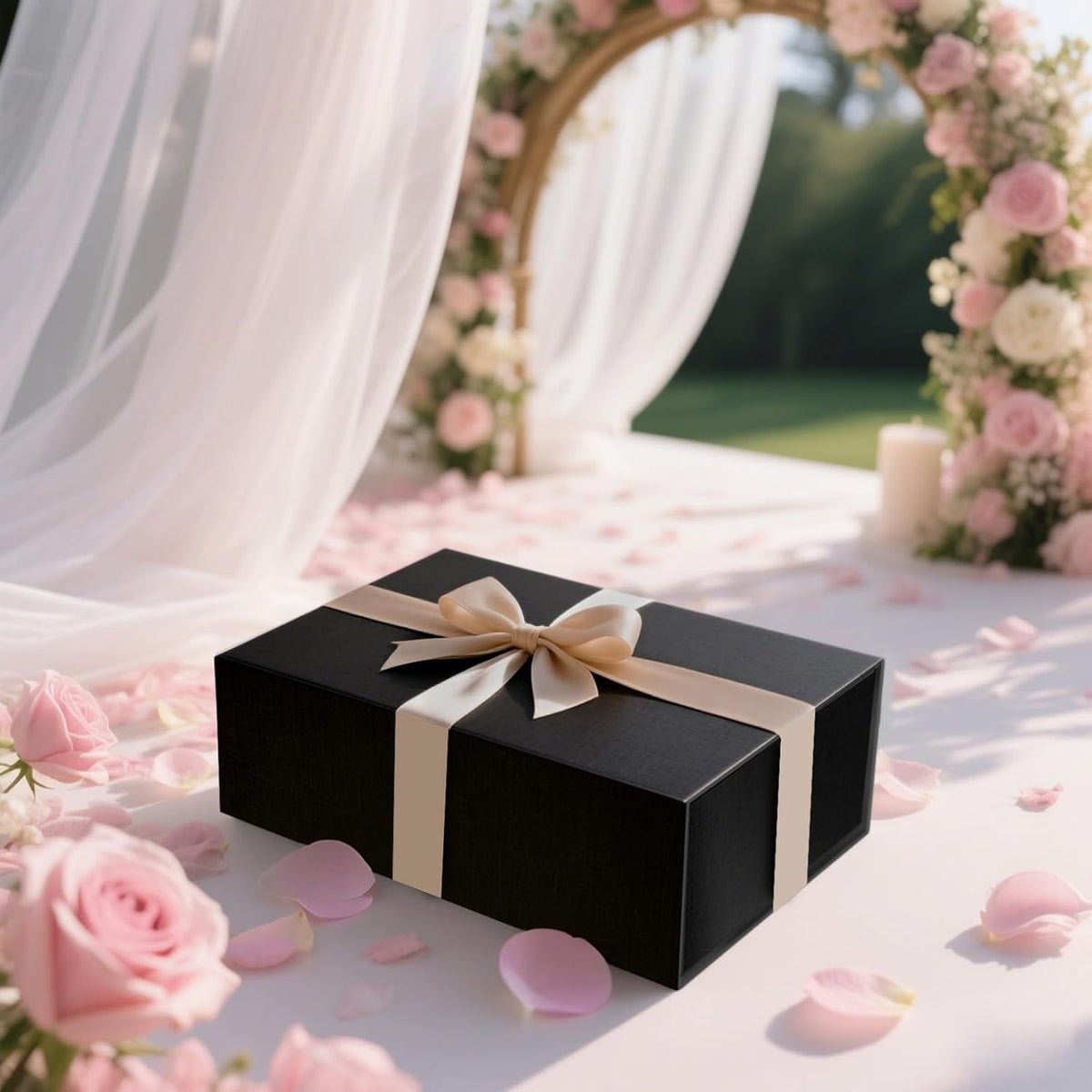 Large Black Gift Box,13.75"x9"x4.5", Gift Boxes with Magnetic Lids for Presents Closure Gift