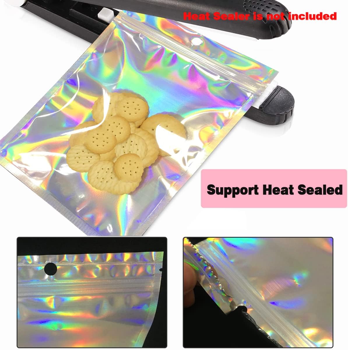 Smell Proof Bags & Resealable Foil Pouch Sample Bag [100 PCS ] Great for Party Favor Food Storage