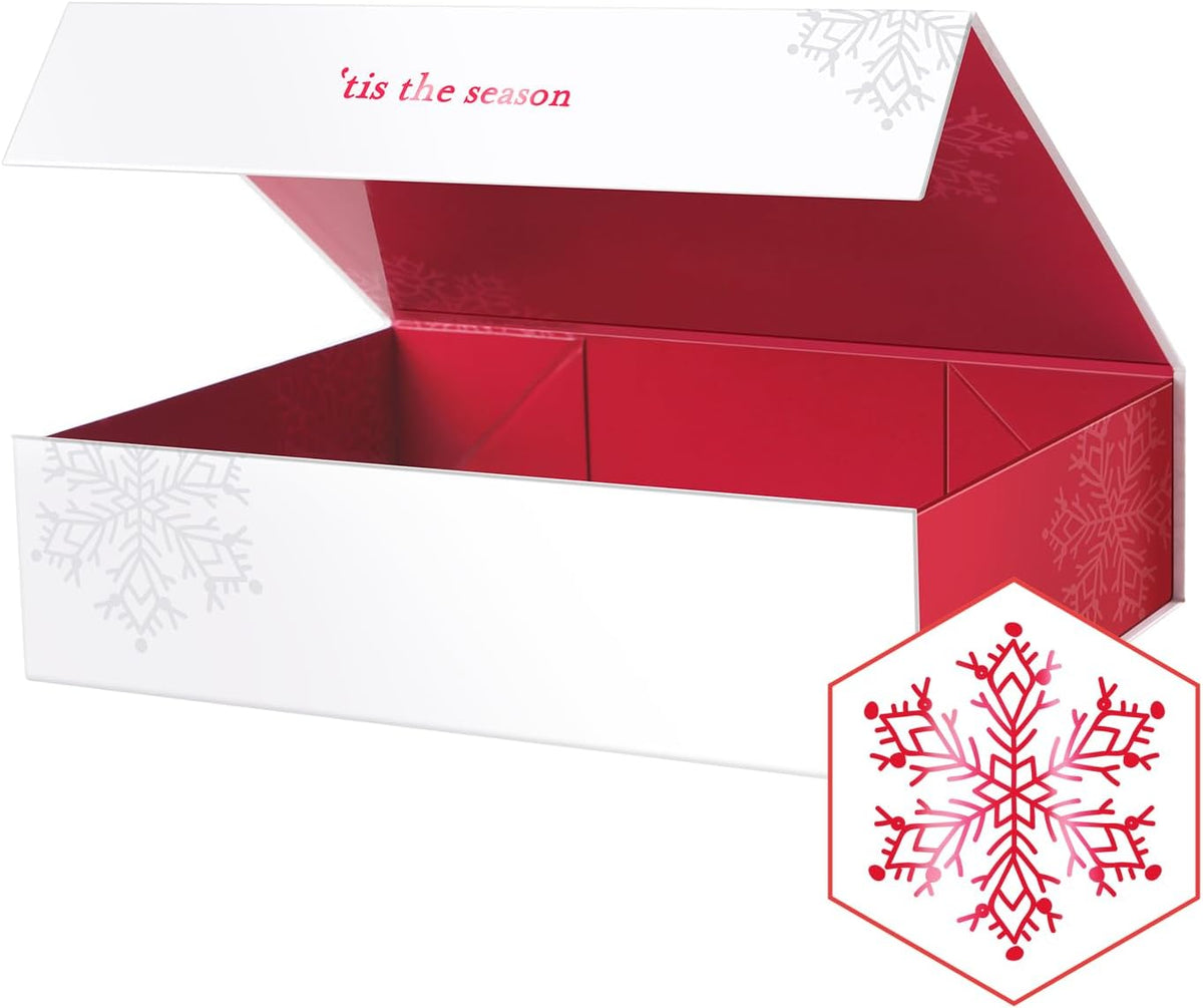 PACKHOME Christmas Gift Box 13x9.7x3.4 Inches, Large Gift Box with Lid, Sturdy Shirt Box with