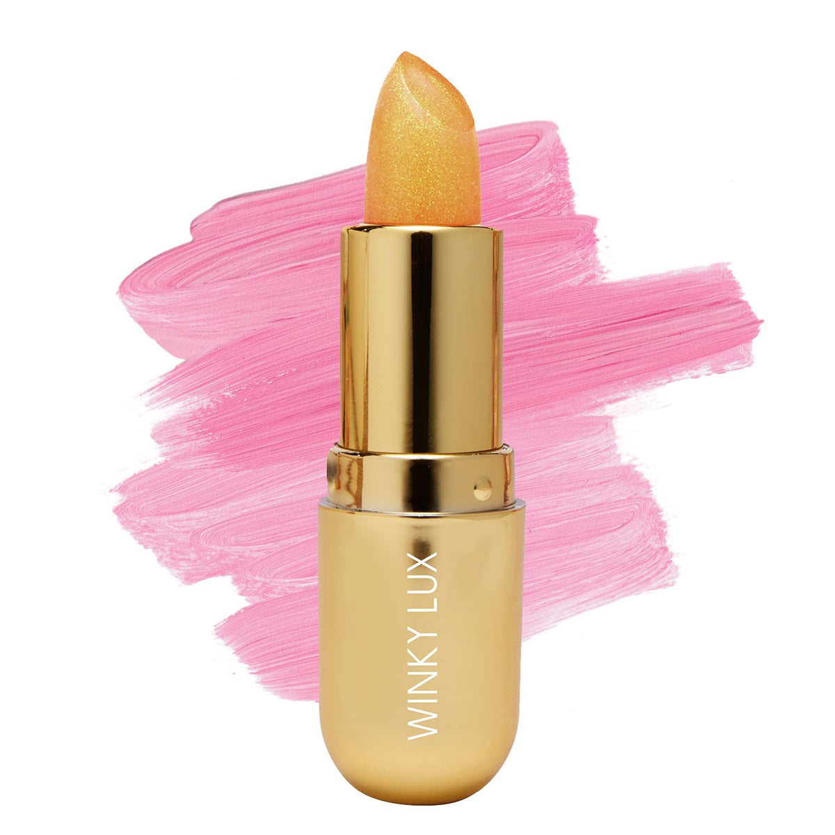 Winky Lux Citrine Glimmer Balm – Nourishing pH Lip Balm with Color Changing Golden Pink Tint
