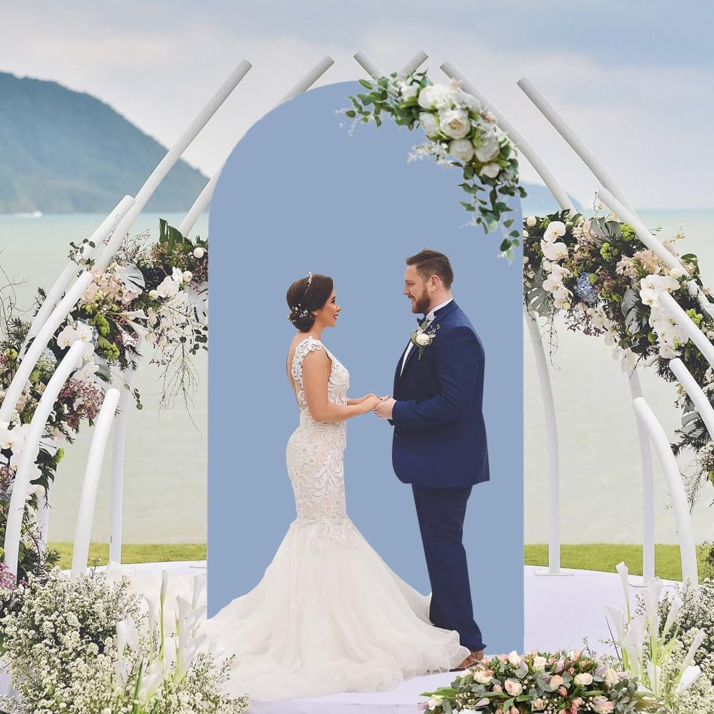 Wedding Arch Cover Dusty Blue Arches Stand Covers 7.2FT Arch-Backdrop-Cover Spandex Arch Covers