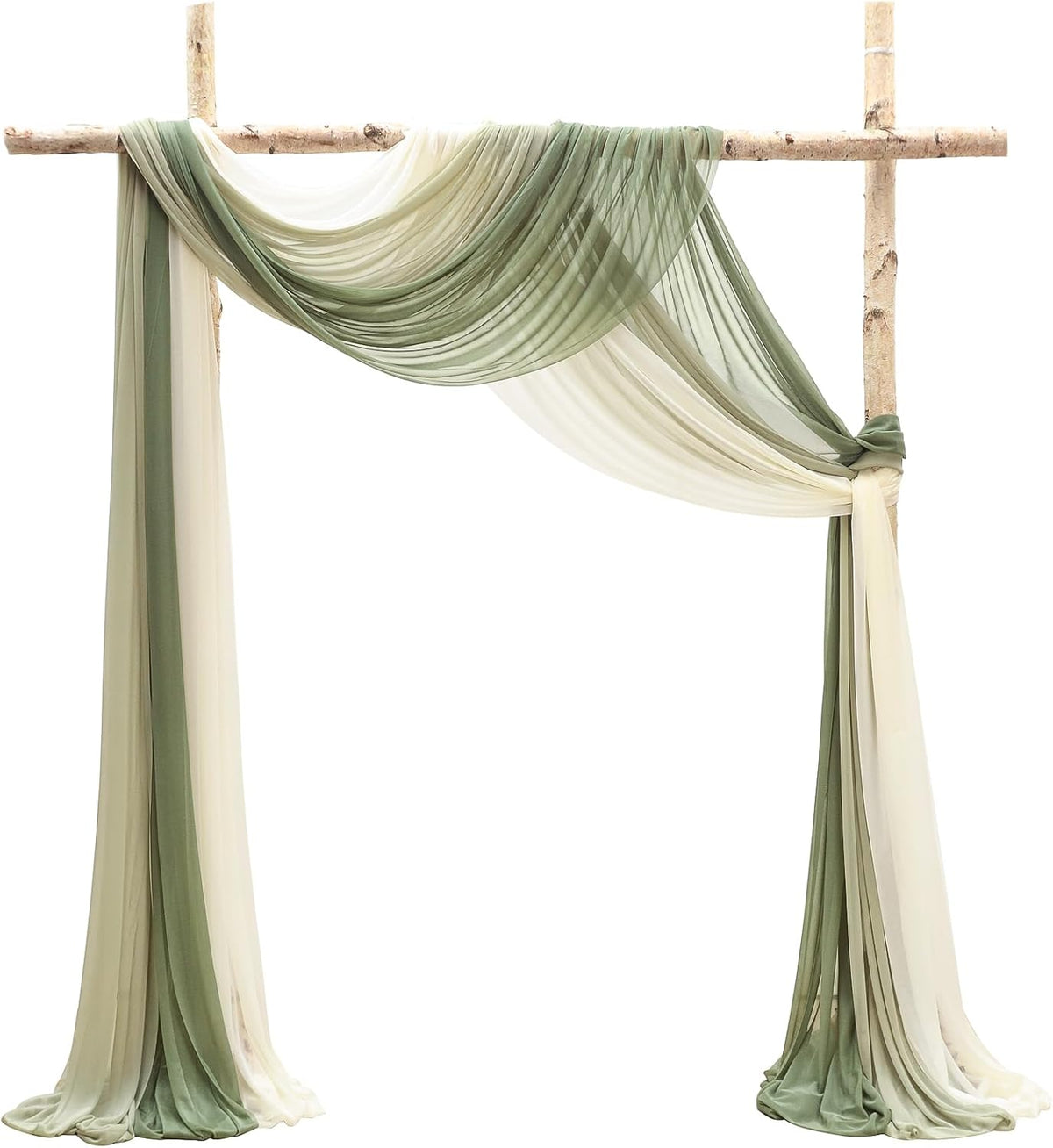 Floroom Wedding Arch Draping Fabric 3 Panels 20Ft Chiffon Fabric Drapes Arbor Drapery Wedding