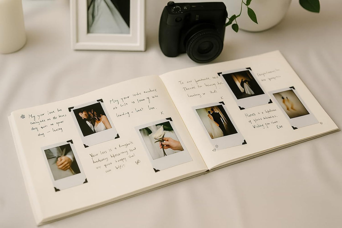 Wedding Guest Book – Personalized Polaroid Guest Book for Wedding Reception, Custom Sign In Photo