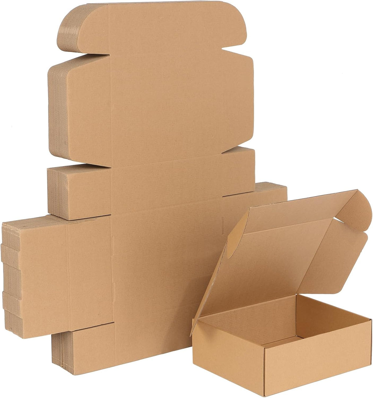 Qilery 100 Pcs Shipping Boxes Cardboard Gift Corrugated Cardboard Brown Boxes Mailer Packaging for