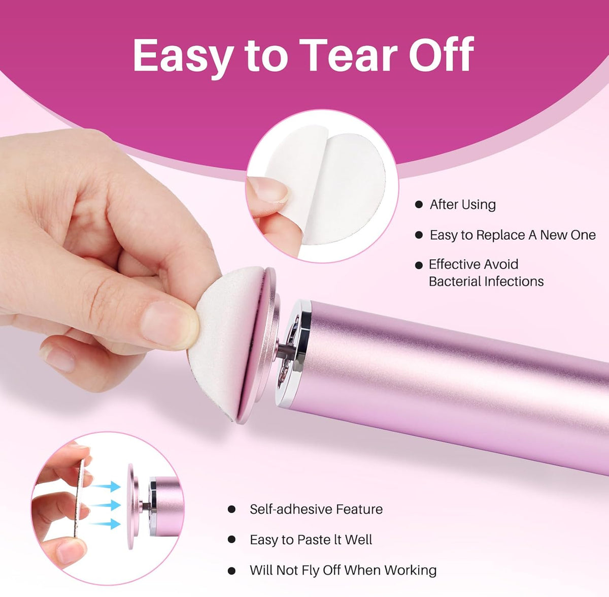 Replaceable Sandpaper for Electric Foot File: 60 Pcs/1 Box Feet Grinder for Skin and Callus Remover