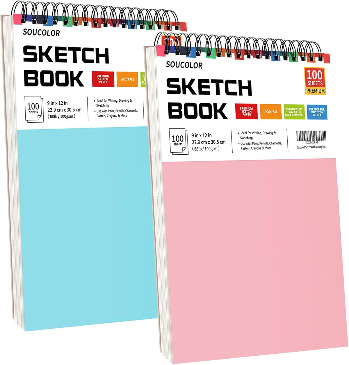 Soucolor Art Supplies Sketching Kit with 100 Sheets 3-Color Sketch Book, Teen Girl Gifts, Arts and