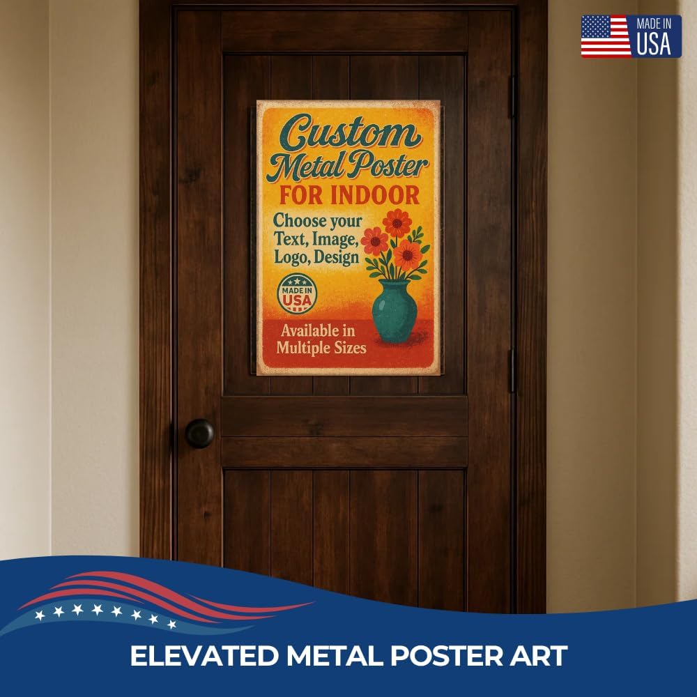 Custom Metal Posters By DC for Indoor Use - Personalized Metal Wall Art & Photo Prints | Vintage