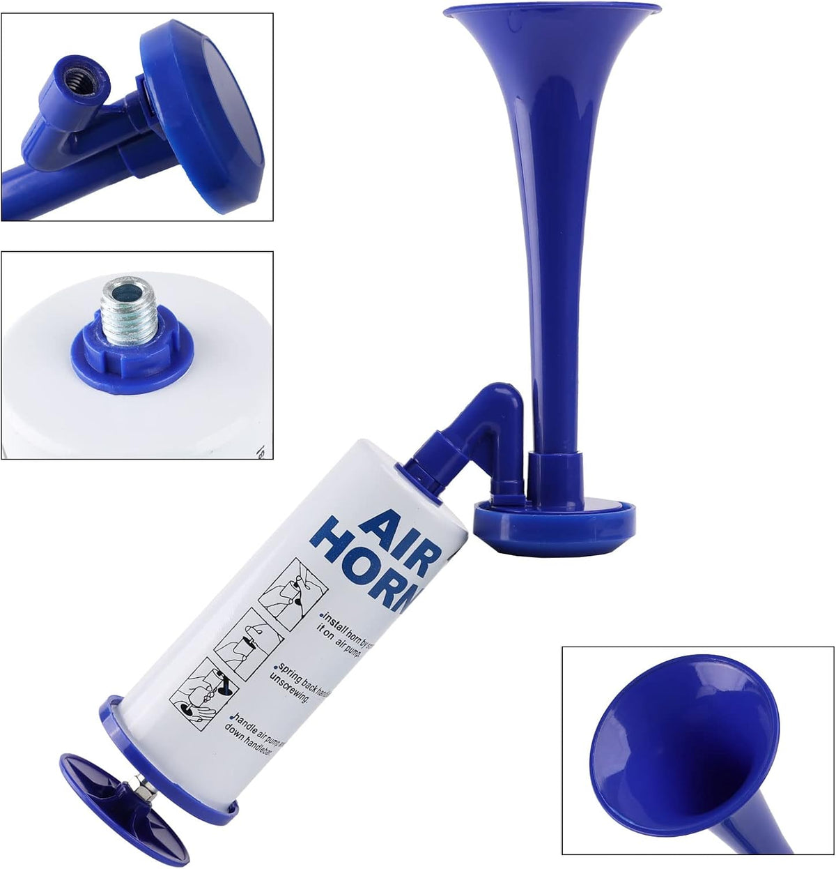 Reusable Air Horn, Aluminum Handheld Air Pump Horn for Marine Safety,graduation,Sporting