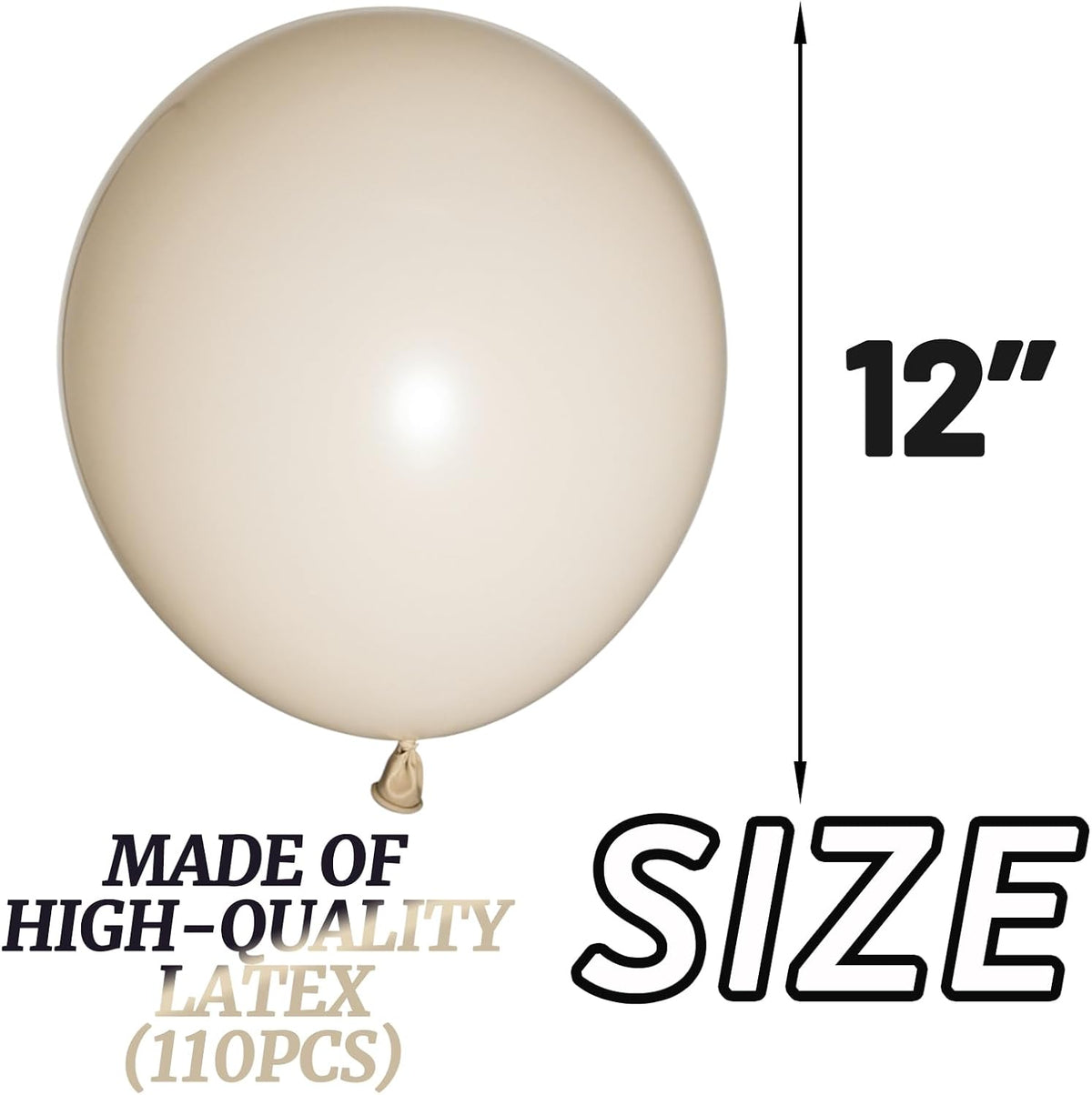 110pcs Sand White Balloon 12 inch, Sand white Latex Balloons for Birthday Party Baby Shower