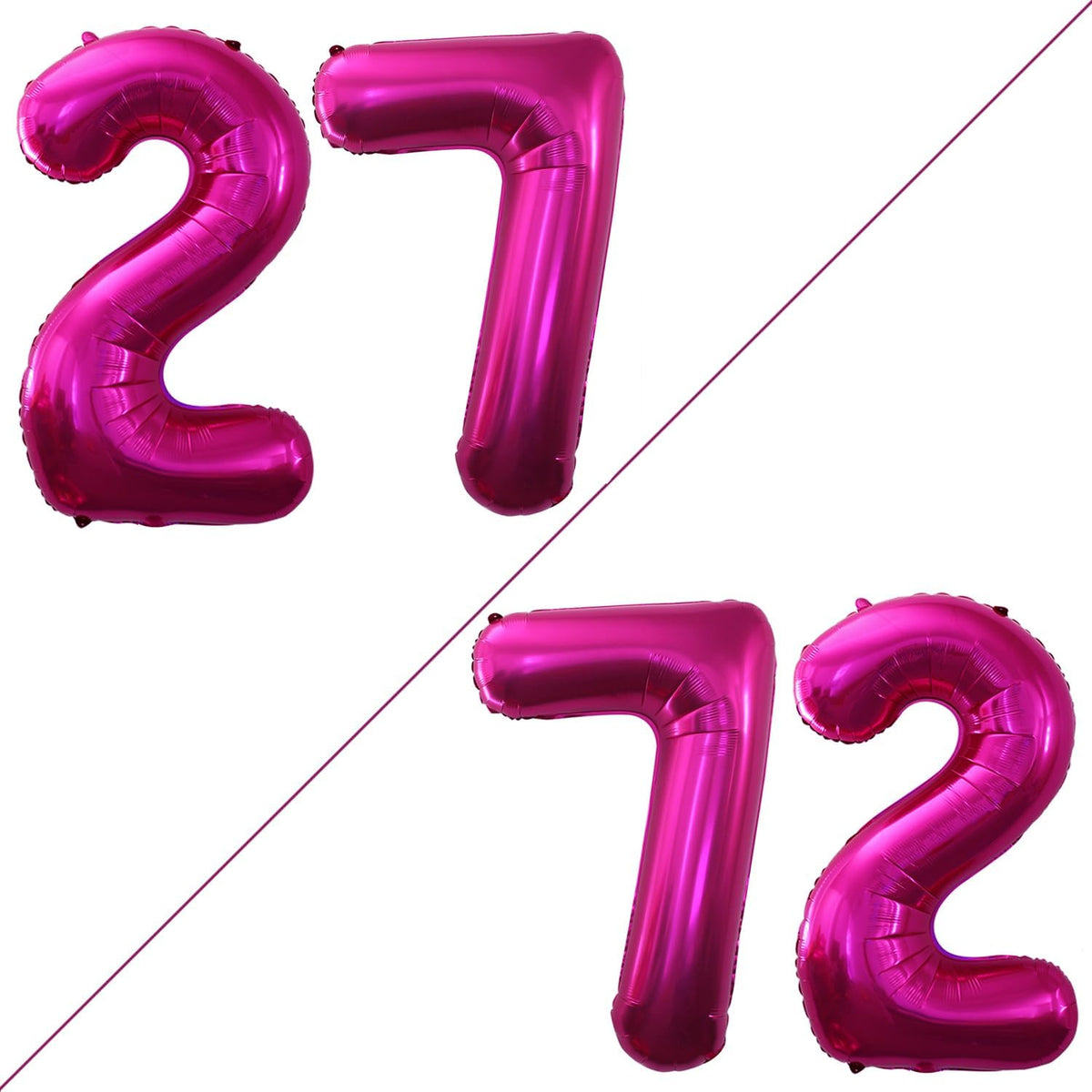 GOER Number 27 Balloons for 27th Birthday Party Decorations,42 Inch Jumbo Foil Helium 72 Balloons