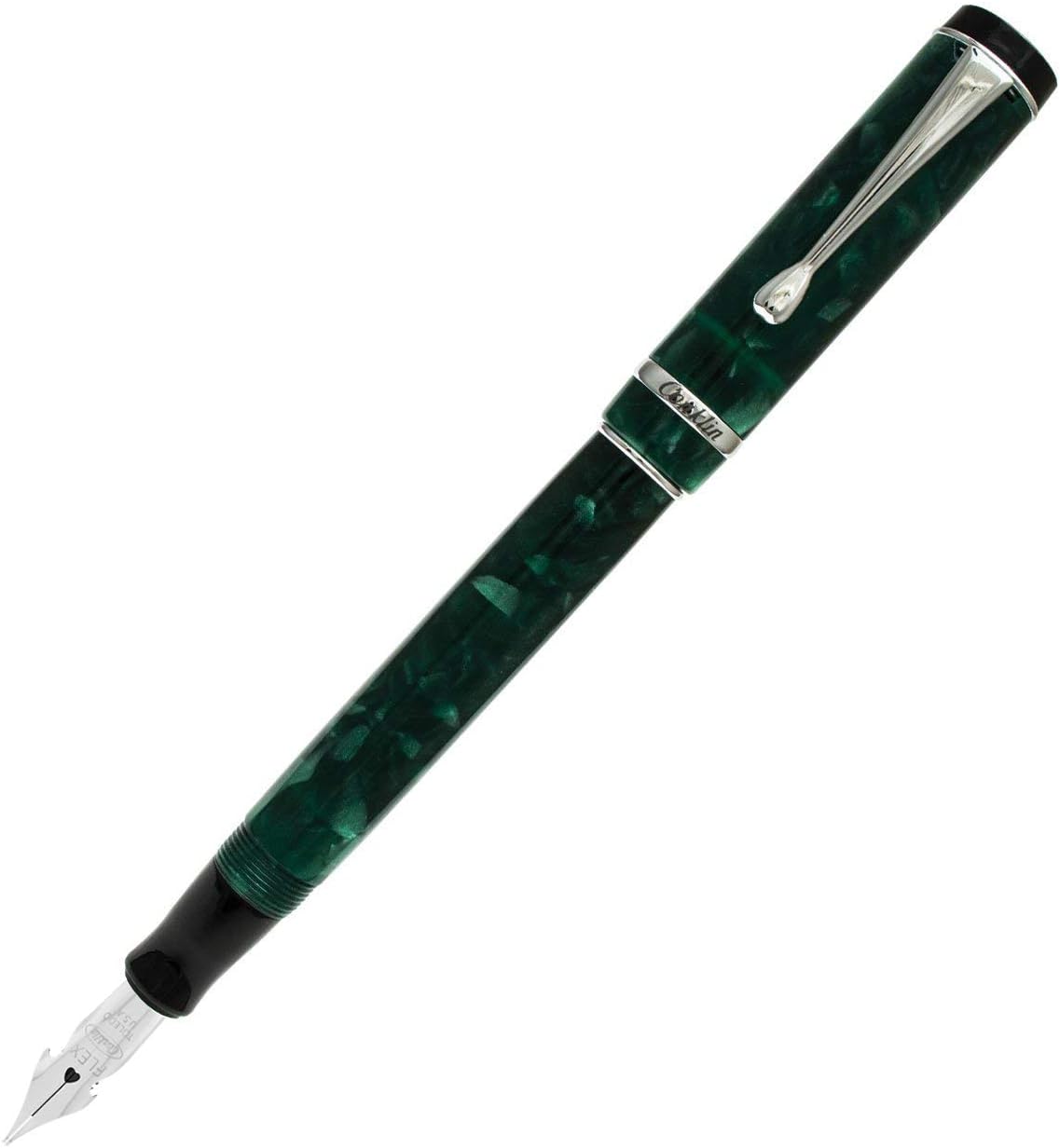 Conklin Duragraph Fountain Pen Forest Green - Flex Nib, Elegant Writing Instrument with Flexible