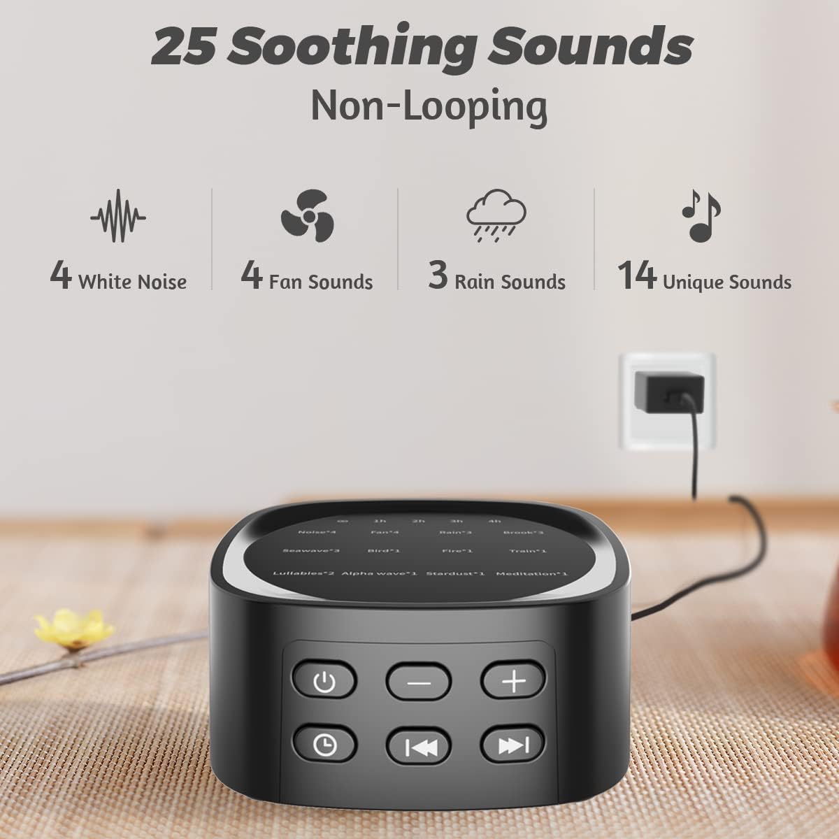 Sleepbox Sleep White Noise Sound Machines with 25 Soothing Sounds 36 Volume Levels 5 Timers Visible