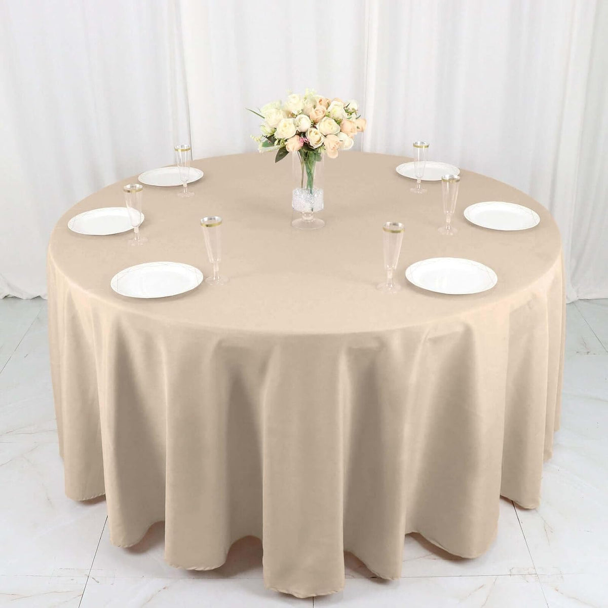 Efavormart Round Tablecloth, 120 Inch Stain & Wrinkle Resistant Washable Table Cloth, Decorative