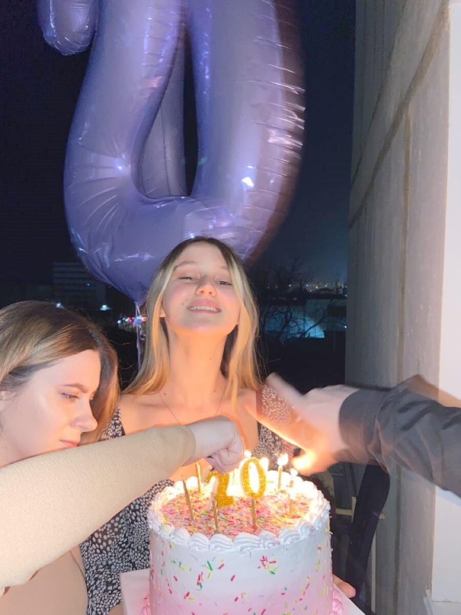 Lilac 40 Inch Big Number Balloon Birthday Decoration, Number 2 Helium Balloon 12 20 22 23 24 26