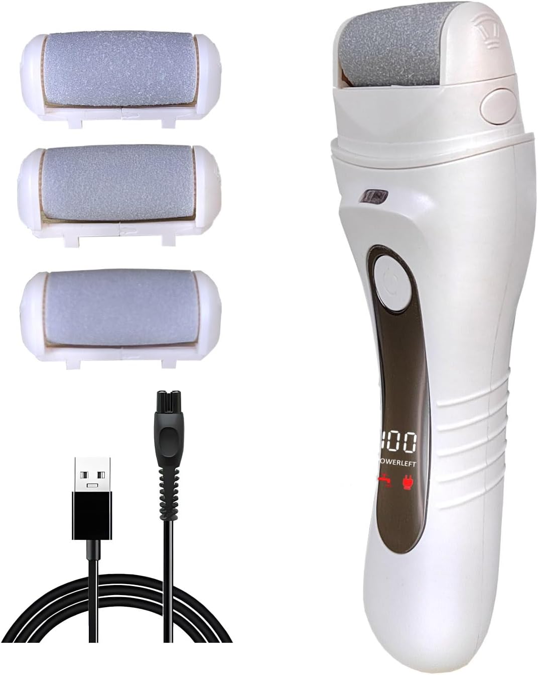 Electric Callus Remover for feet - FSA Eligible - Portable Rechargeable Electric Foot Files with 3