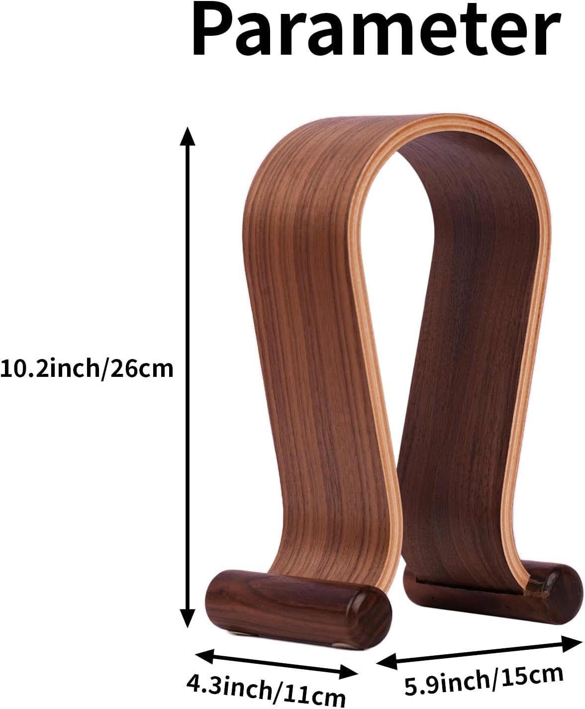 Wood Headphone Stand for Desk - Headset Holder Cute Gaming Wooden Headphones Hanger Hook Rack Base