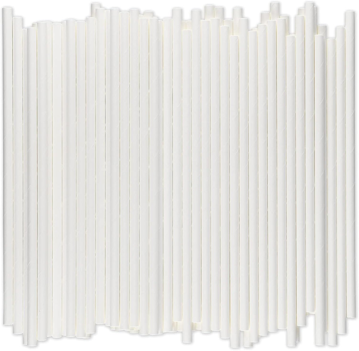 White Paper Drinking Straws Bulk, 1000 Counts, 7.75" Long, 0.24" Diameter - Restaurants and Bars