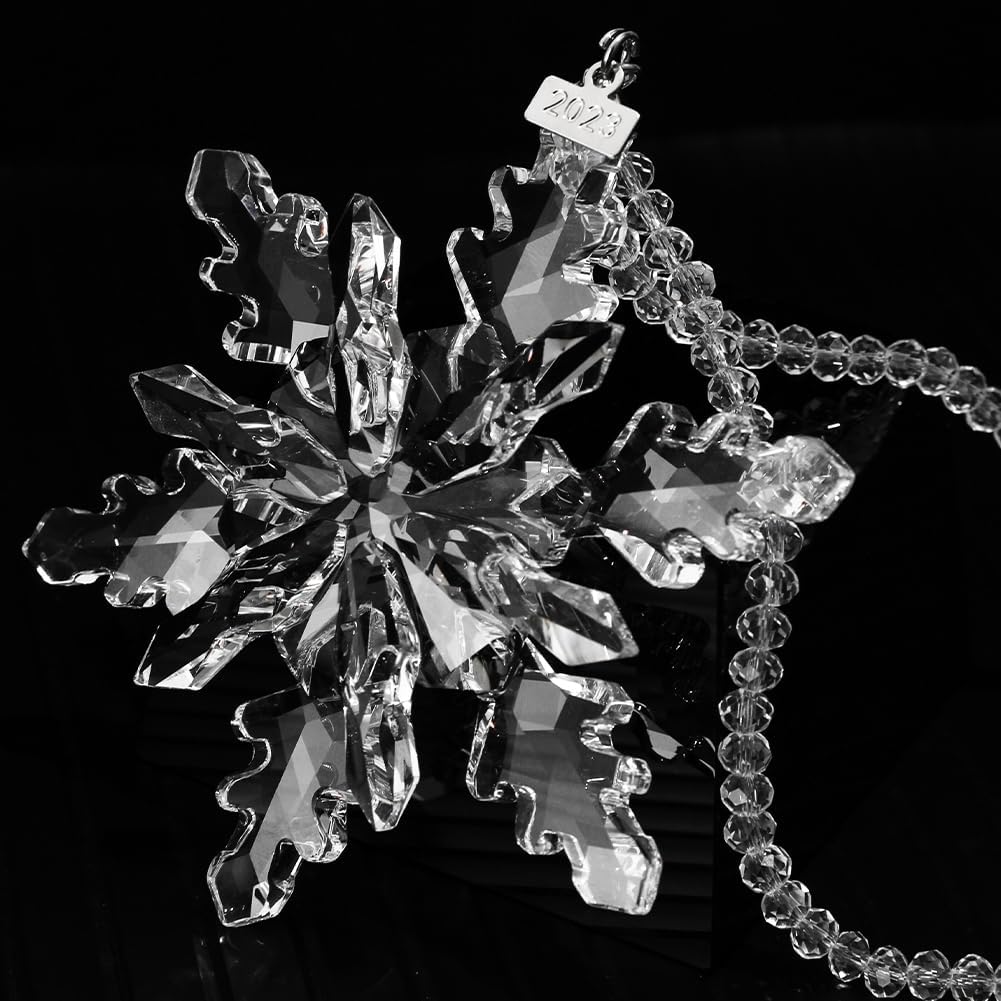 2024 Christmas Ornaments Crystal Snowflake Ornaments Annual Edition Christmas Tree Ornament Home