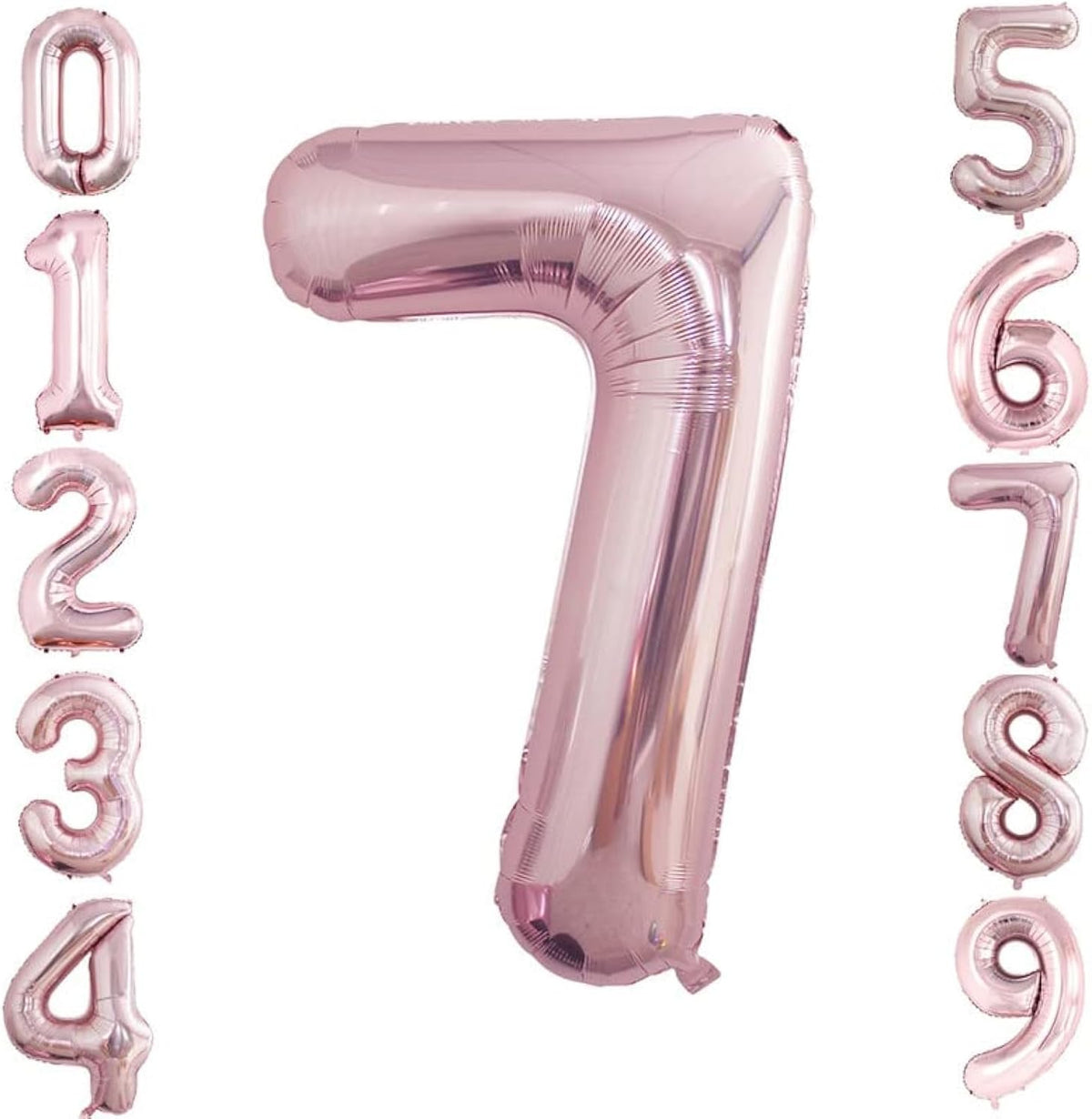 GOER Rose Gold Foil Balloons Number 7,Huge Number Balloons for 7th Birthday Party Supplies