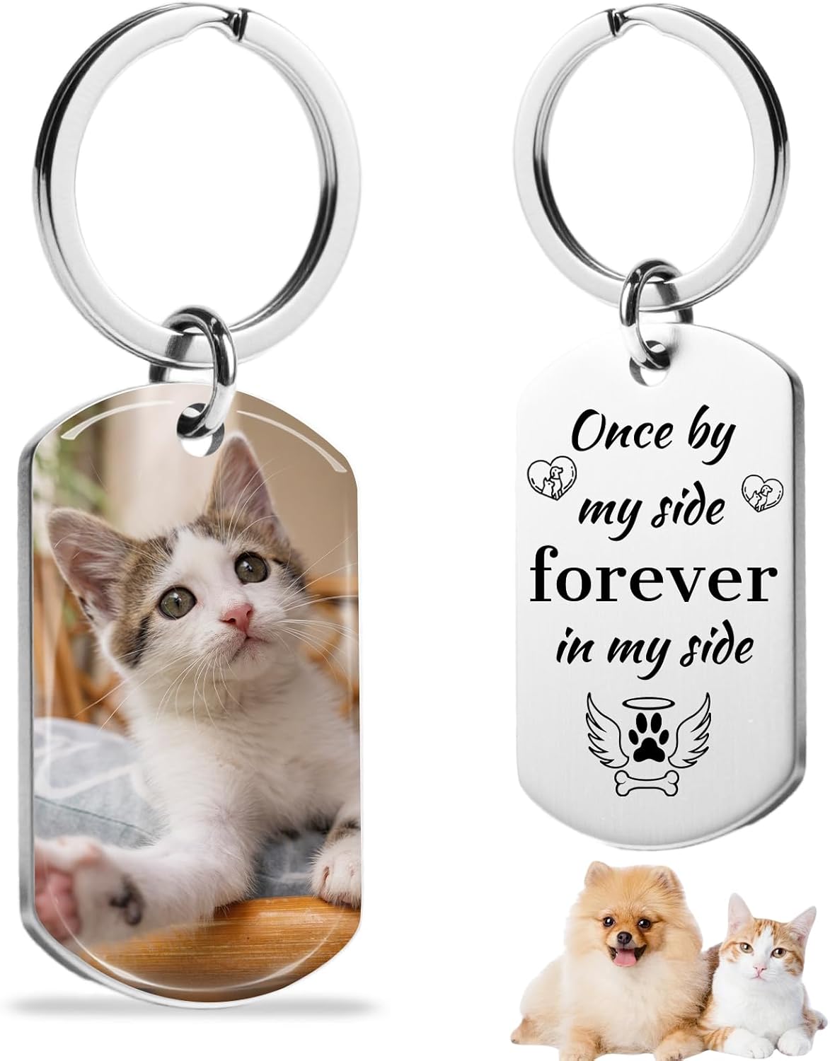 Custom Dog Memorial Photo Keychain Personalized Sympathy Gifts for Loss of Dog Memorial Passing