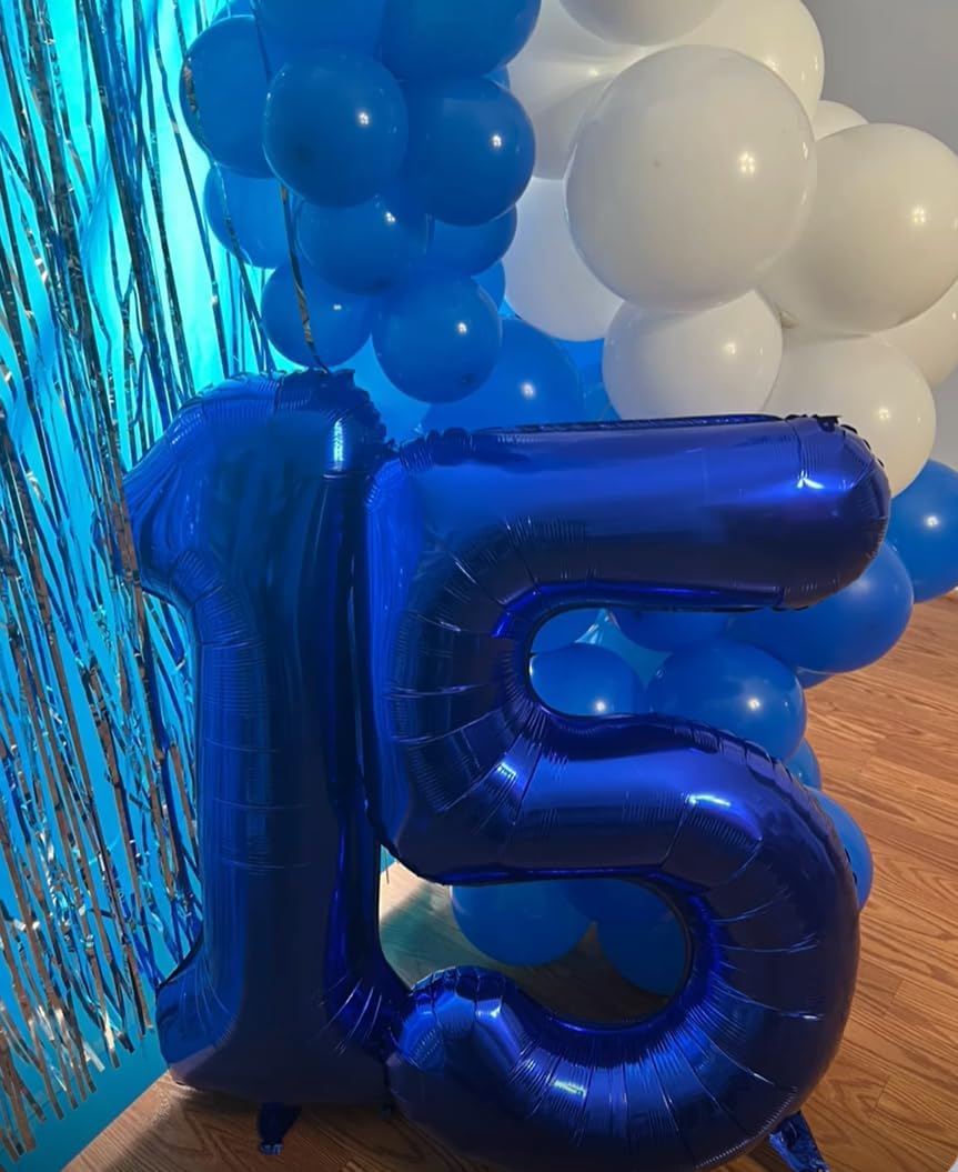 Night Blue 40 Inch Large Number 5 Birthday Balloon, 2025 Five 5th 15 25 35 50 55 Birthday