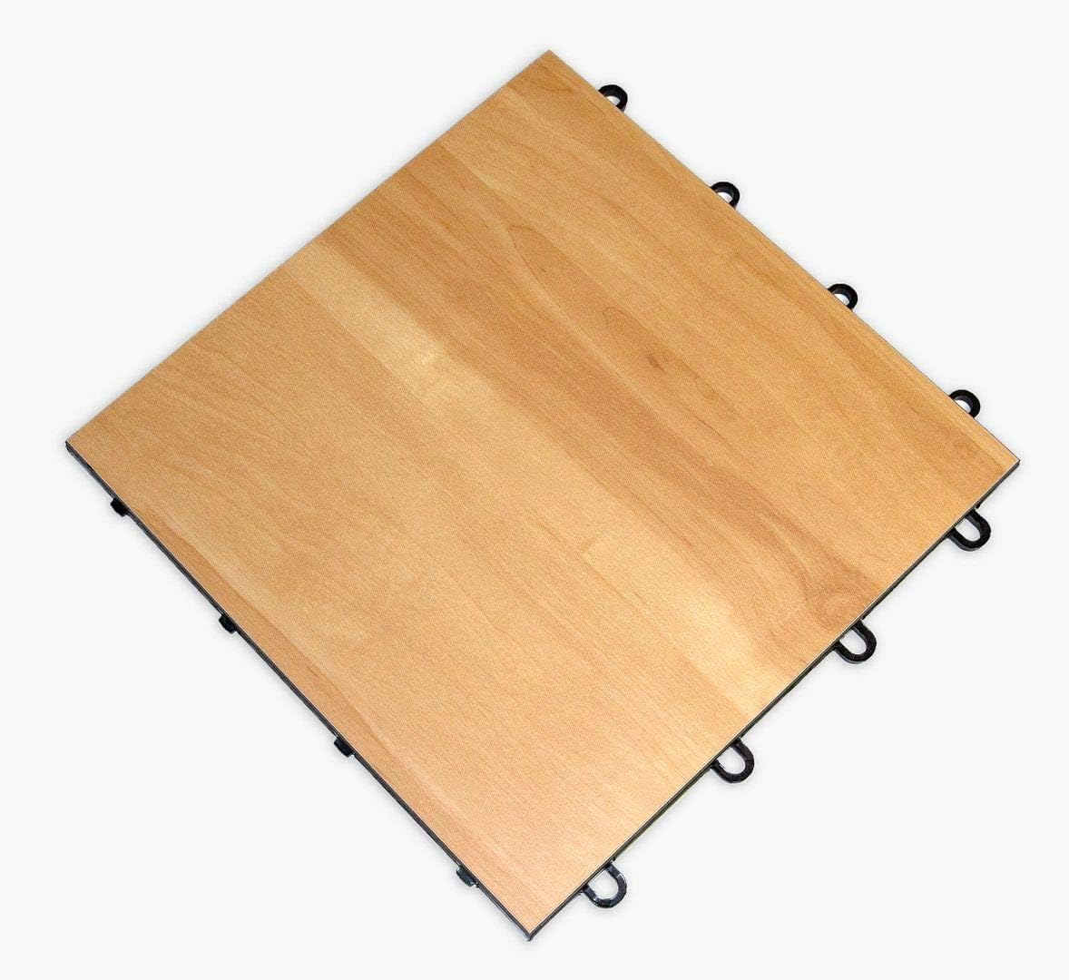 Big Floors 5X5MAPLEFLOOR Interlocking Lightweight Plastic Modular Dance Floor Kit (5' x 5'), Maple
