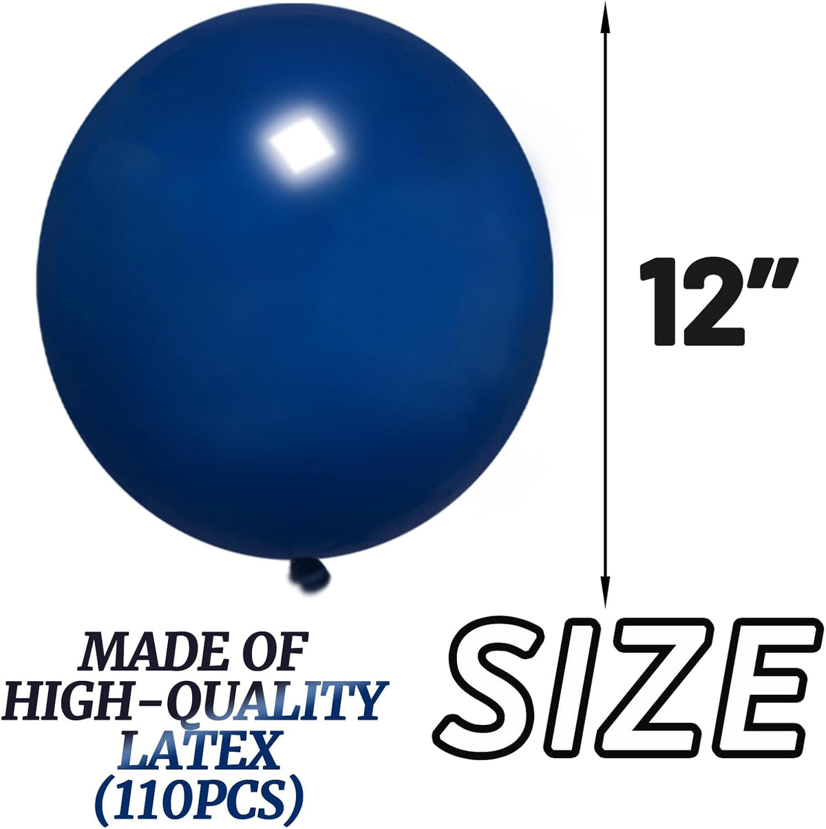 110pcs Navy Blue Balloon 12 Inch, Navy Blue Latex Balloon for Birthday Party Baby Shower