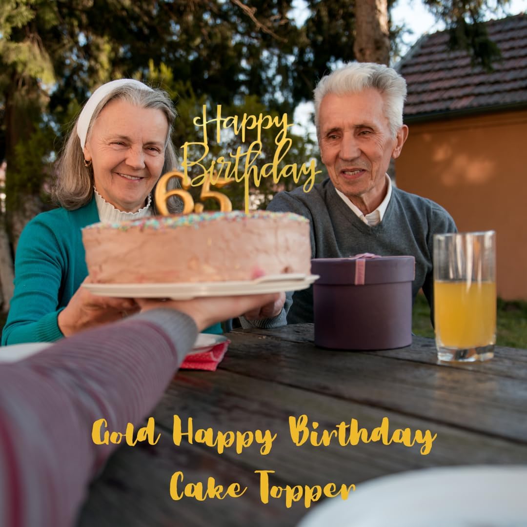 Premium Acrylic Happy Birthday Cake Topper Gold, Mirror Finish, 6x6 Inches, 2.5mm Thick, Handmade