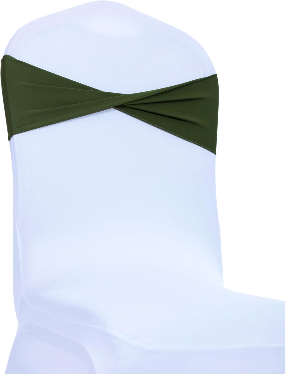 MDS Pack of 50 Spandex Chair Sashes Bows Elastic Stretch Dining Chair Bands Ties Without Slider